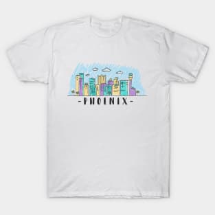 Phoenix Watercolor Skyline T-Shirt